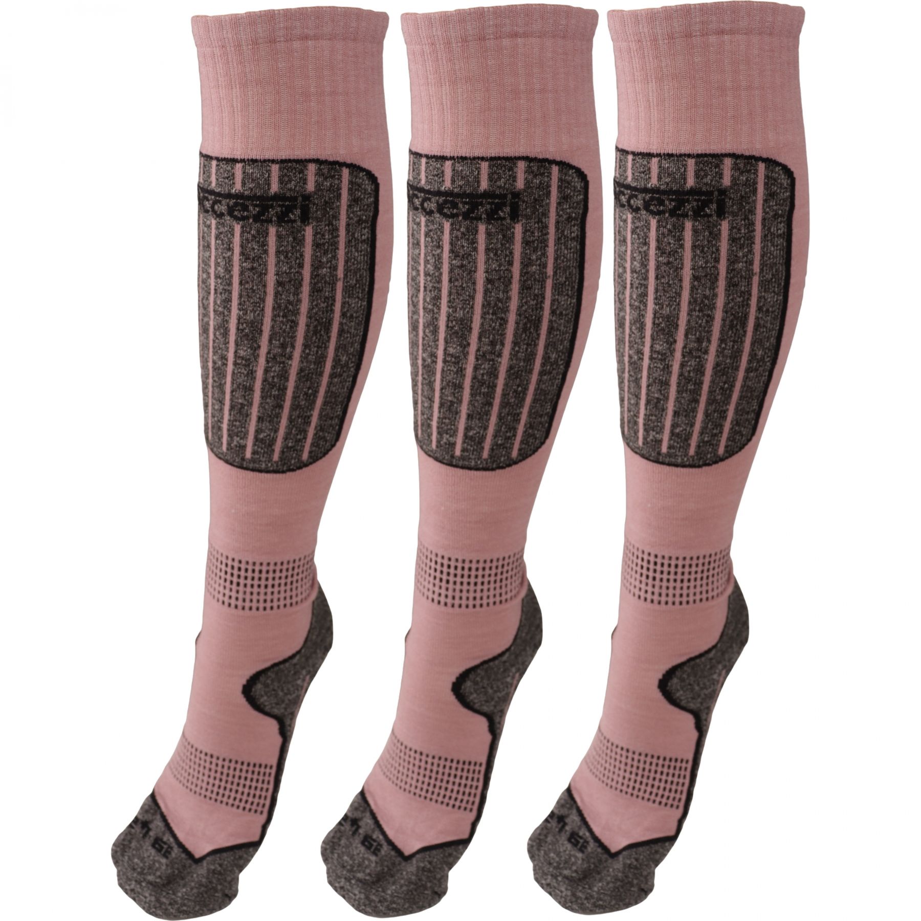 Accezzi Merino 20, skistrømper, dame, 3 par, lyserød Accezzi Merino 20, skistrømper, dame, 3 par, lyserød
