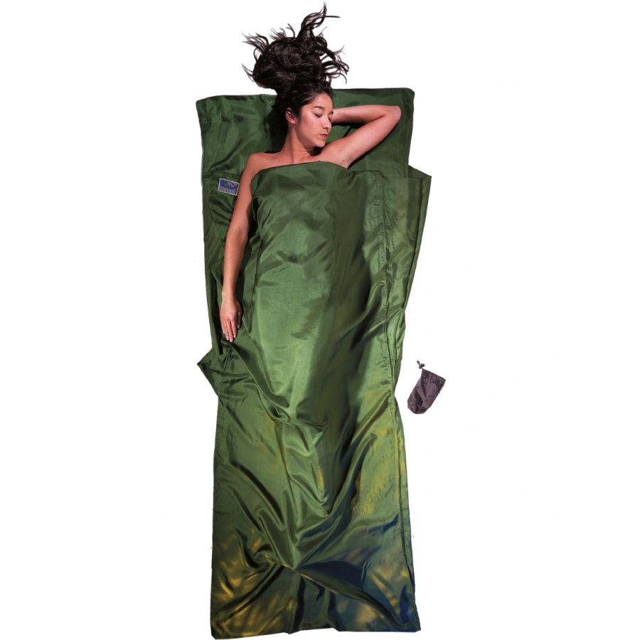 Cocoon TravelSheet,100% Silk, Sovepose, dark olive green Cocoon TravelSheet,100% Silk, Sovepose, dark olive green