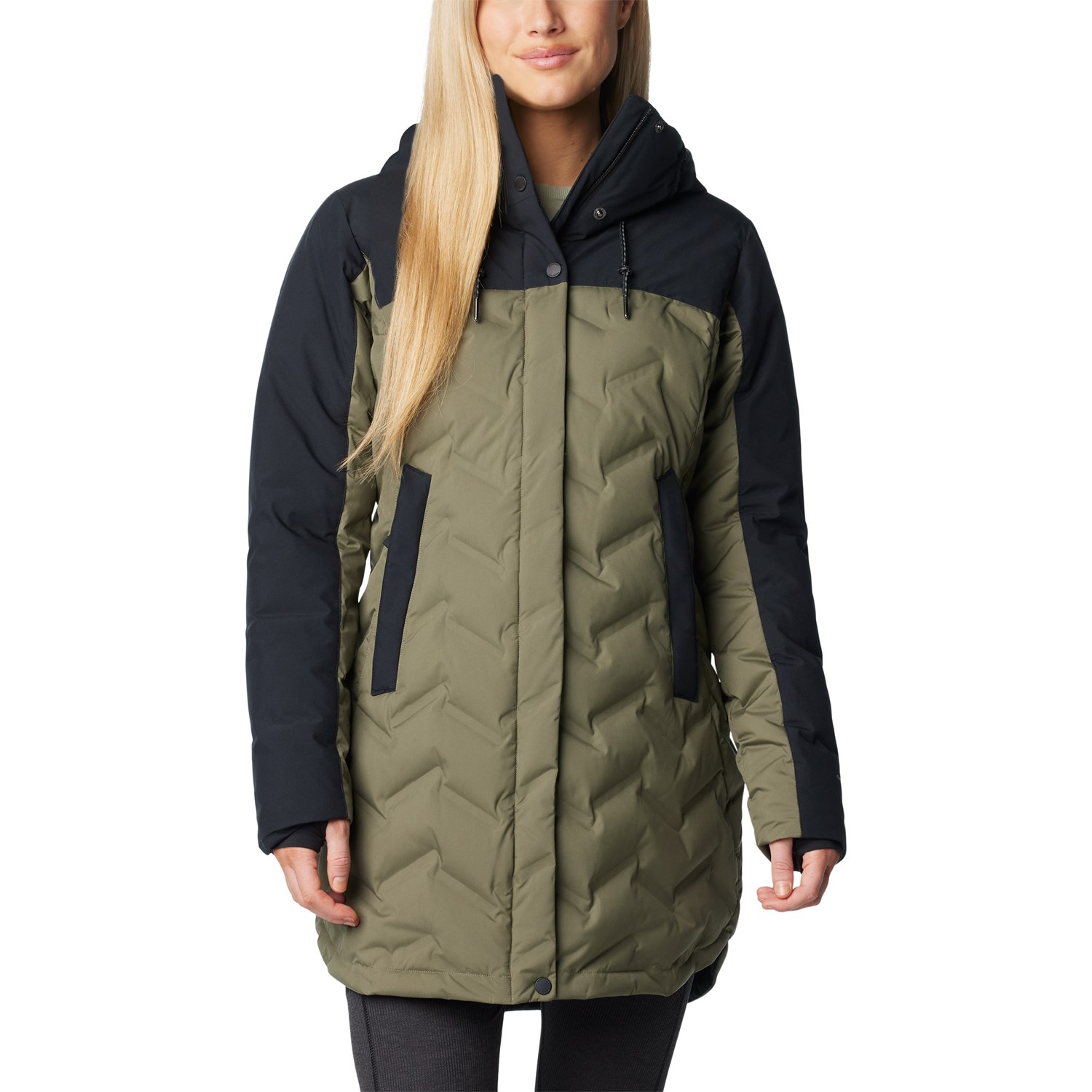 Columbia Mountain Croo III Mid Down Jacket Dame S Grøn/Sort Dunjakker Columbia Mountain Croo III Mid Down Jacket Dame S Grøn/Sort Dunjakker