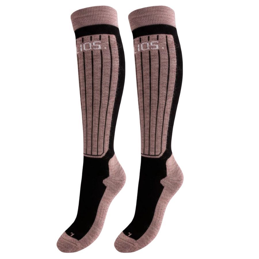 Helios Merino One 60, skistrømper, 2 par, pink Helios Merino One 60, skistrømper, 2 par, pink
