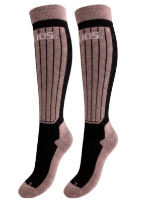 Helios Merino One 60, skistrømper, 2 par, pink