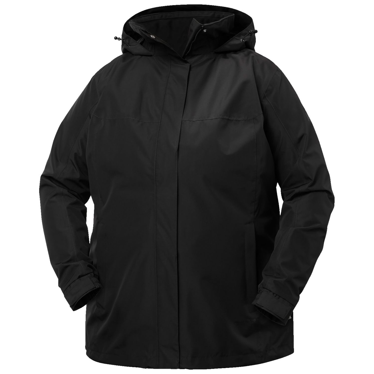 Helly Hansen Aden Plus, regnjakke, dame, plus size, sort Helly Hansen Aden Plus, regnjakke, dame, plus size, sort