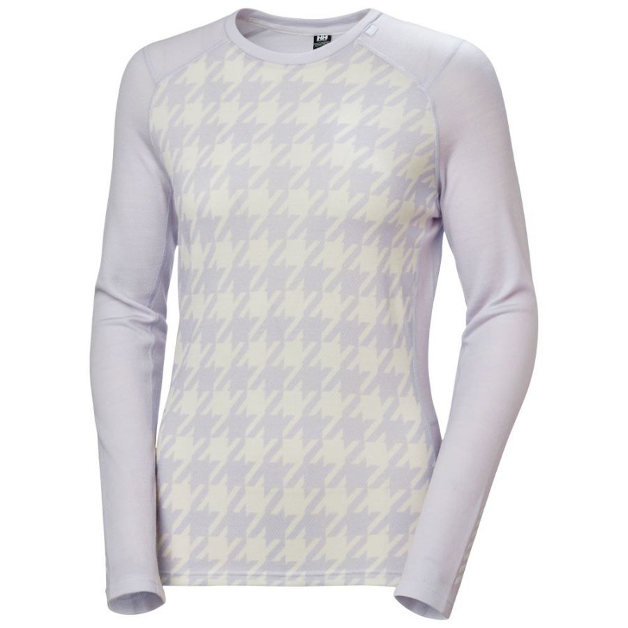 Helly Hansen Lifa Merino Midweight Graphic Crew, dame, lyselilla Helly Hansen Lifa Merino Midweight Graphic Crew, dame, lyselilla