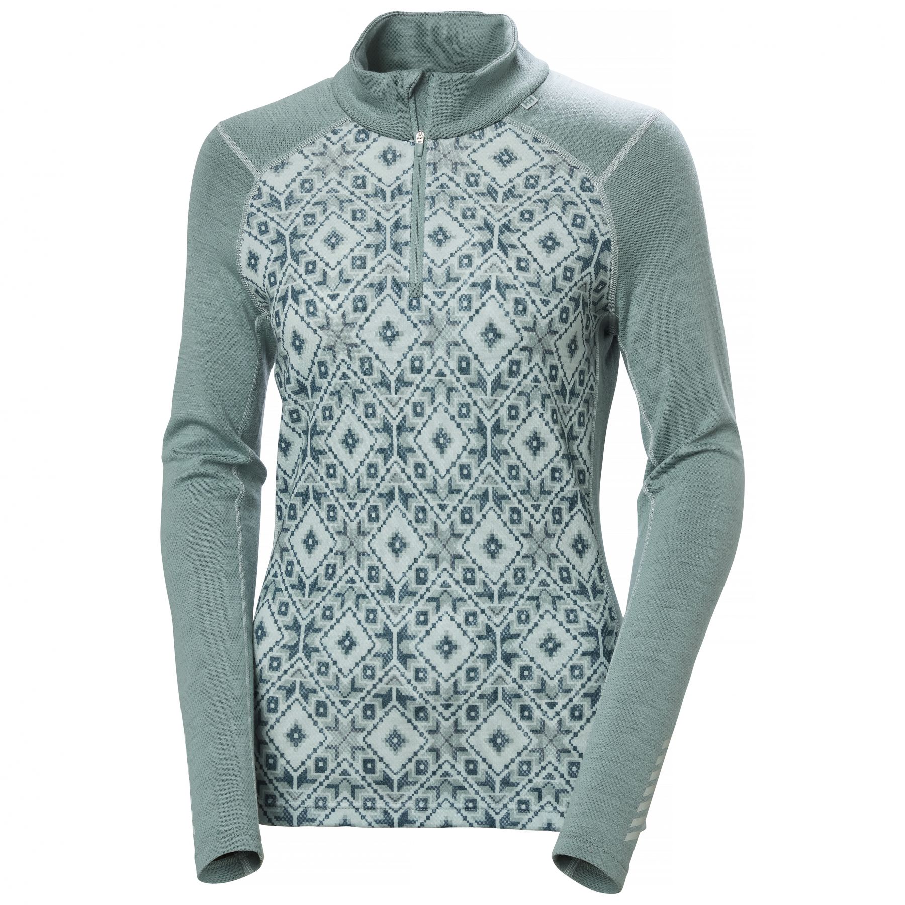 Helly Hansen Merino Midweight Graphic 1/2 Zip, dame, cactus Helly Hansen Merino Midweight Graphic 1/2 Zip, dame, cactus