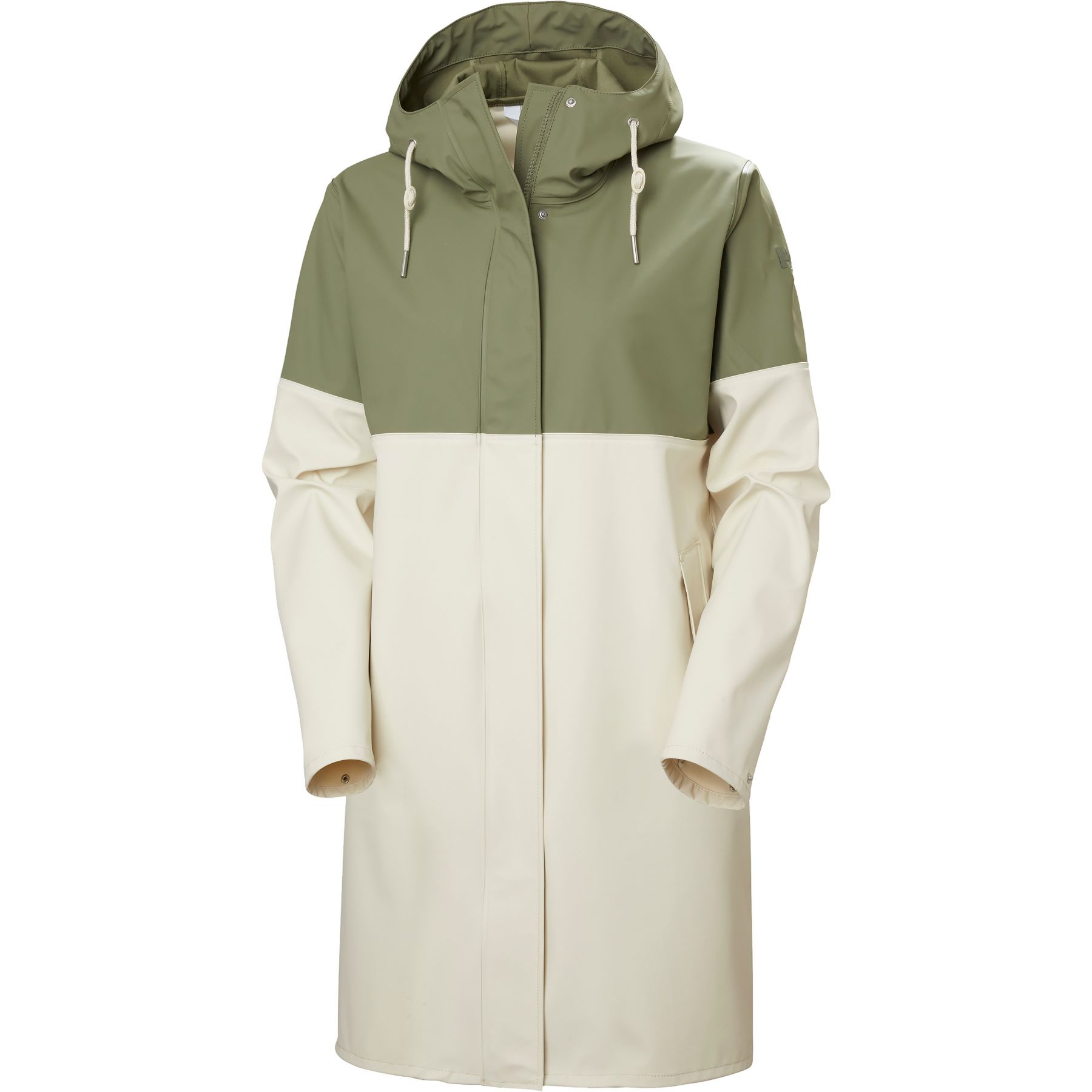 Helly Hansen Moss Block PU, regnfrakke, dame, beige/grøn Helly Hansen Moss Block PU, regnfrakke, dame, beige/grøn