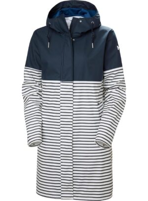 Helly Hansen Moss Block PU, regnfrakke, dame, navy/hvid