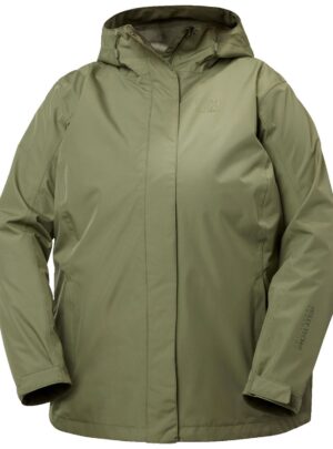Helly Hansen Seven J Plus, regnjakke, dame, plus size, grøn
