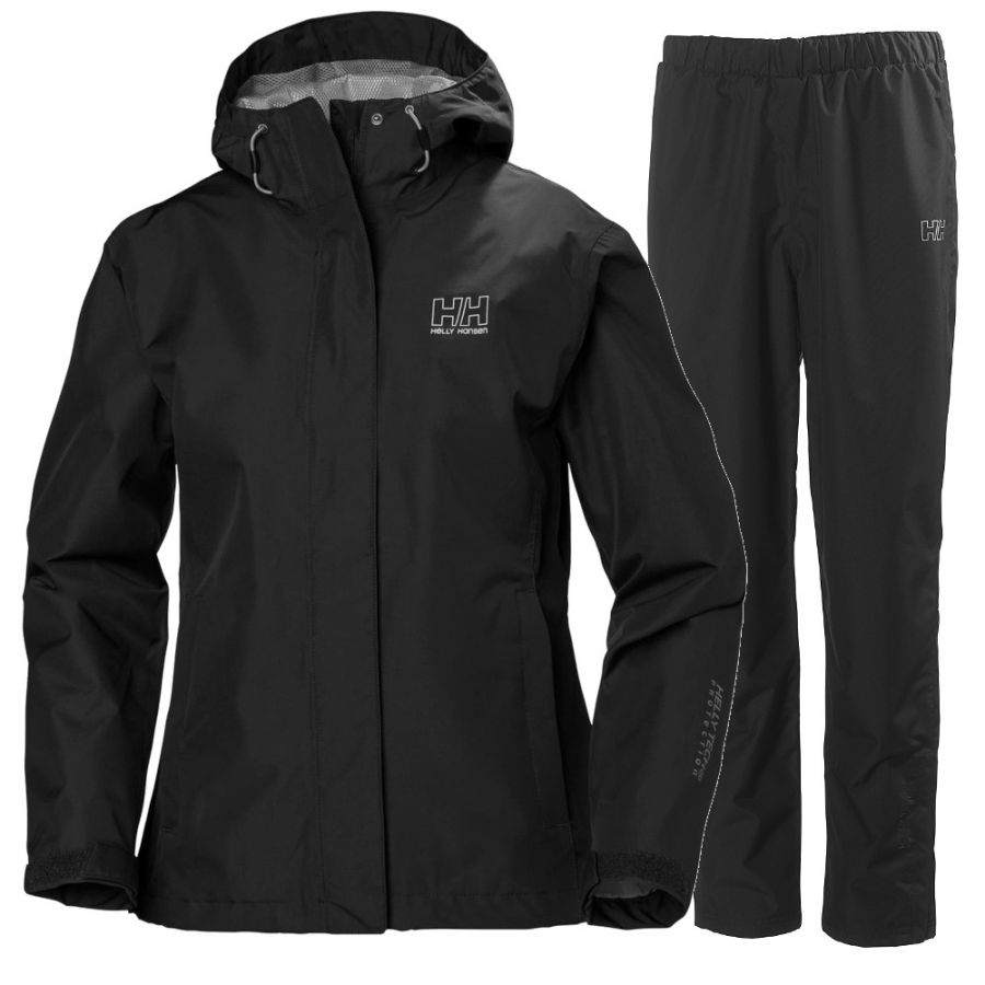 Helly Hansen Seven J regnsæt, dame, sort Helly Hansen Seven J regnsæt, dame, sort