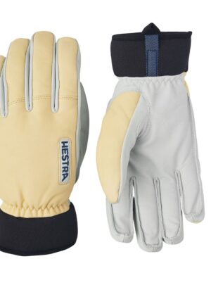 Hestra Army Leather Wool Terry, skihandsker, herre, gul
