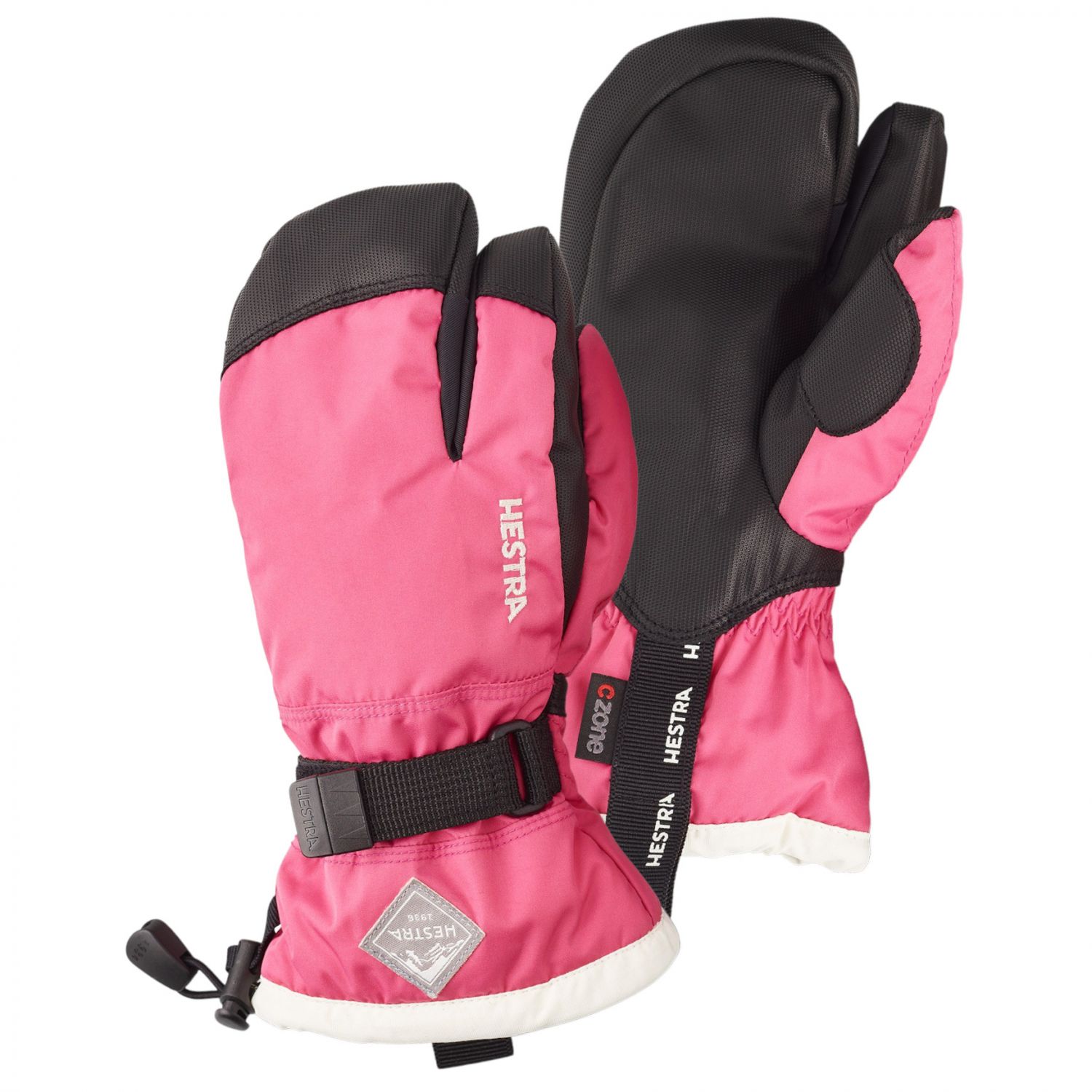 Hestra Gauntlet 3-finger skihandsker, junior, pink Hestra Gauntlet 3-finger skihandsker, junior, pink