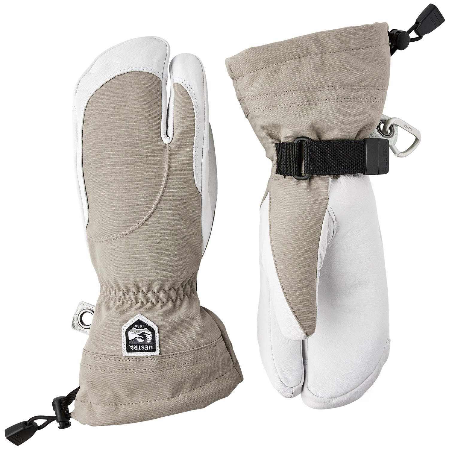Hestra Heli Ski 3-Finger Skihandsker Dame 8 Hvid/Beige Handsker & luffer Hestra Heli Ski 3-Finger Skihandsker Dame 8 Hvid/Beige Handsker & luffer