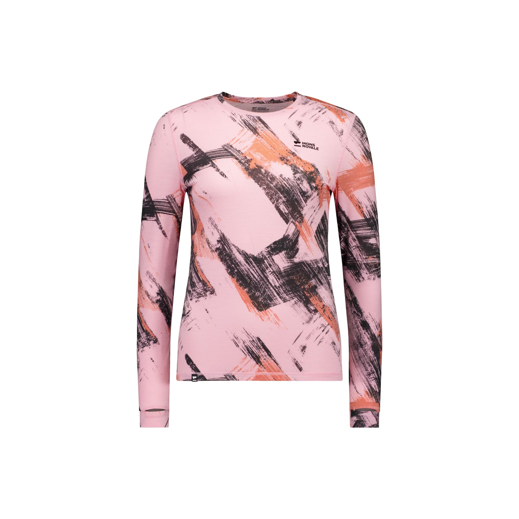 Mons Royale Cascade Merino Base Layer Long Sleeve, skiundertrøje, dame, lyserød Mons Royale Cascade Merino Base Layer Long Sleeve, skiundertrøje, dame, lyserød