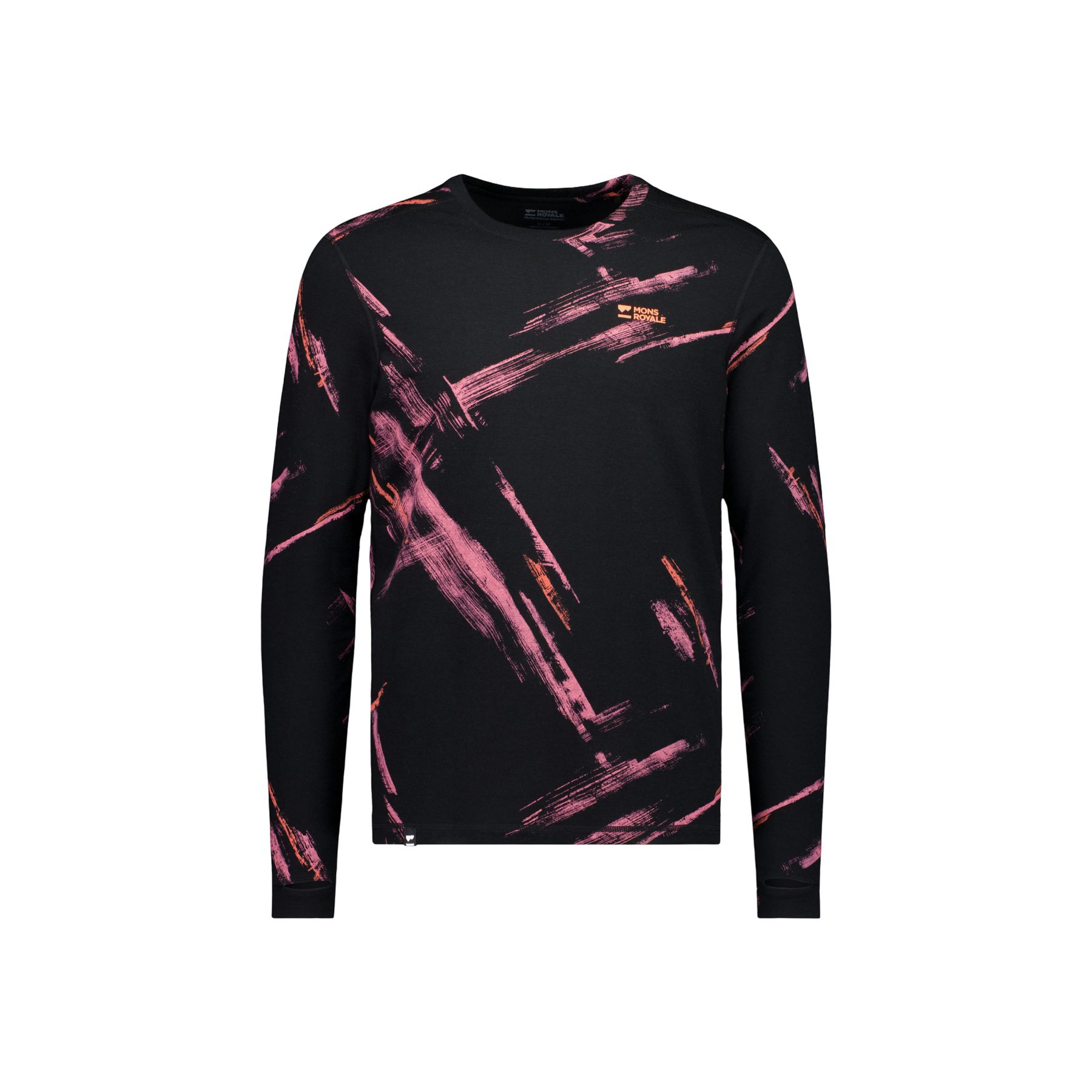 Mons Royale Cascade Merino Base Layer Long Sleeve, skiundertrøje, herre, airbrush Mons Royale Cascade Merino Base Layer Long Sleeve, skiundertrøje, herre, airbrush