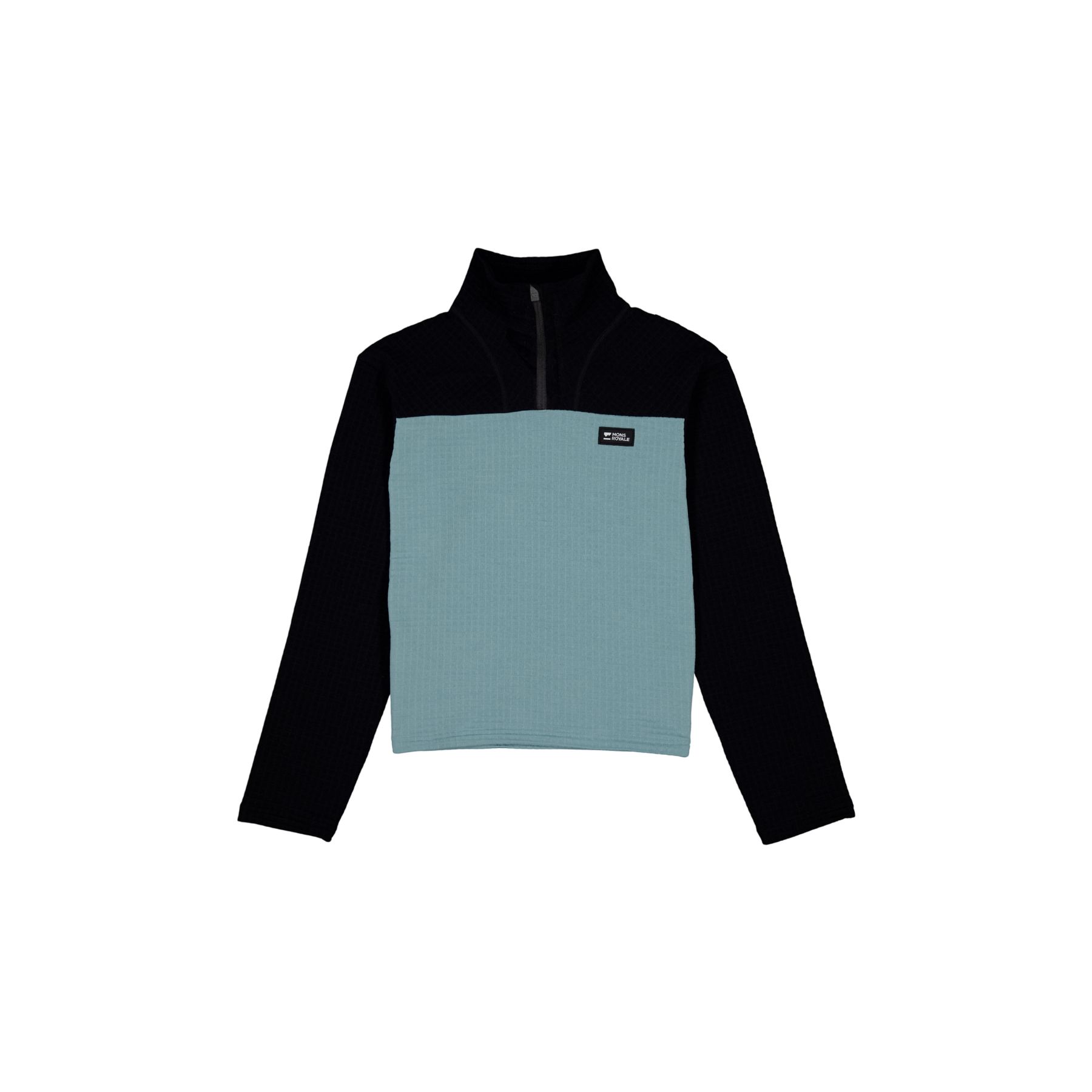 Mons Royale Offgrid Merino Fleece Long Sleeve, fleecetrøje, dame, blå/sort Mons Royale Offgrid Merino Fleece Long Sleeve, fleecetrøje, dame, blå/sort