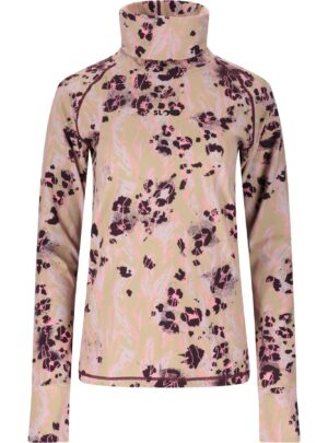 SLOPE Nyland AOP high neck midlayer, dame, feather gray