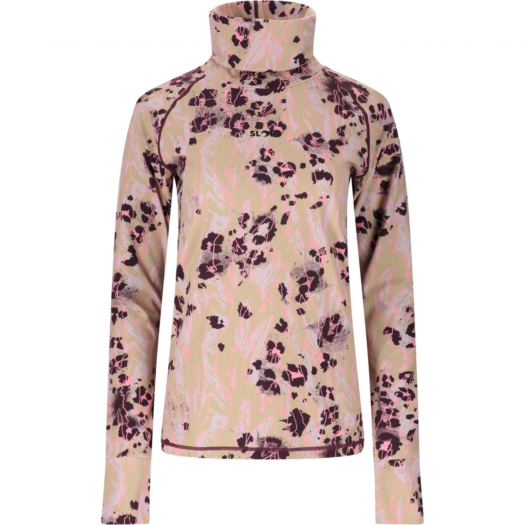 SLOPE Nyland AOP high neck midlayer, dame, feather gray SLOPE Nyland AOP high neck midlayer, dame, feather gray