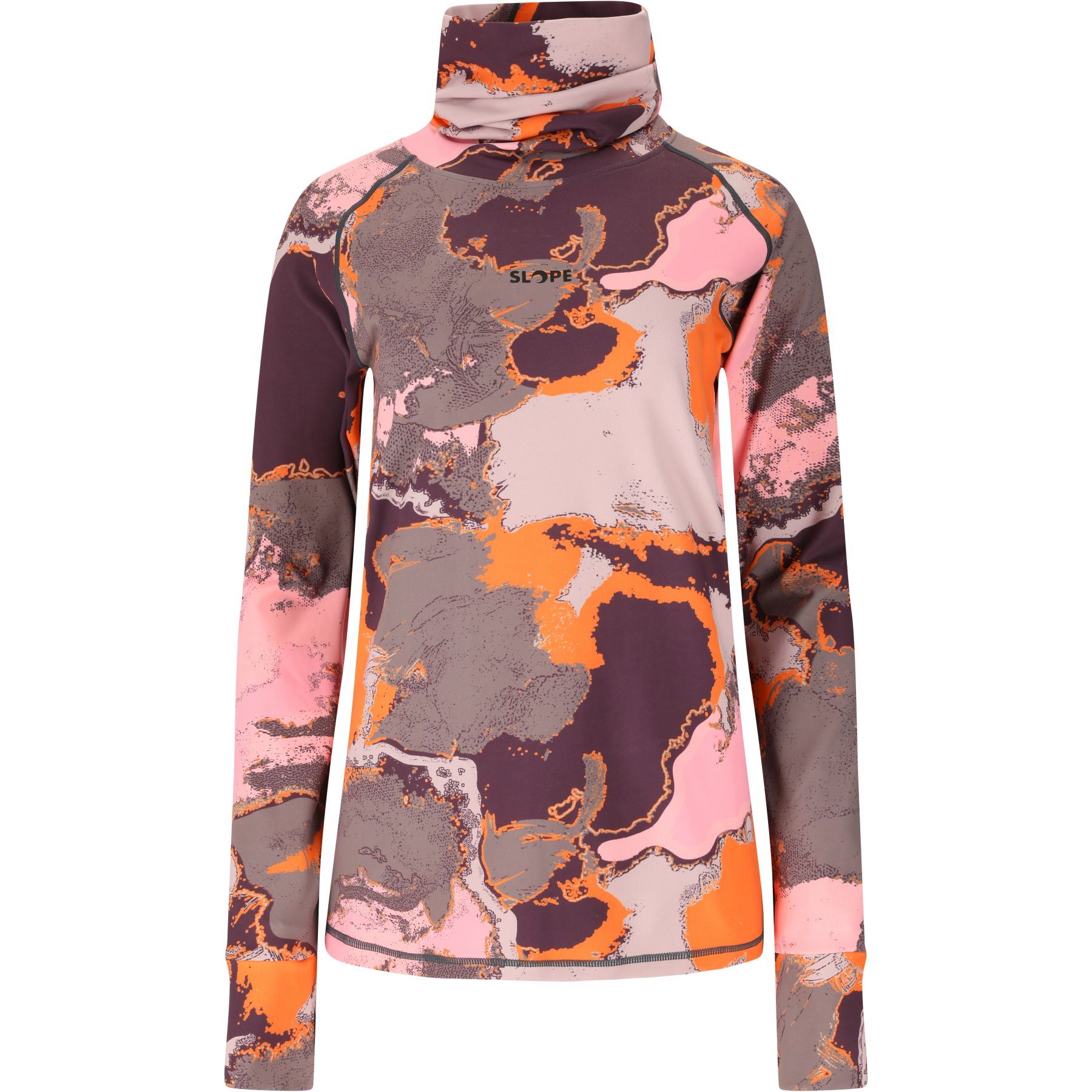 SLOPE Nyland AOP high neck midlayer, dame, sweet grape SLOPE Nyland AOP high neck midlayer, dame, sweet grape