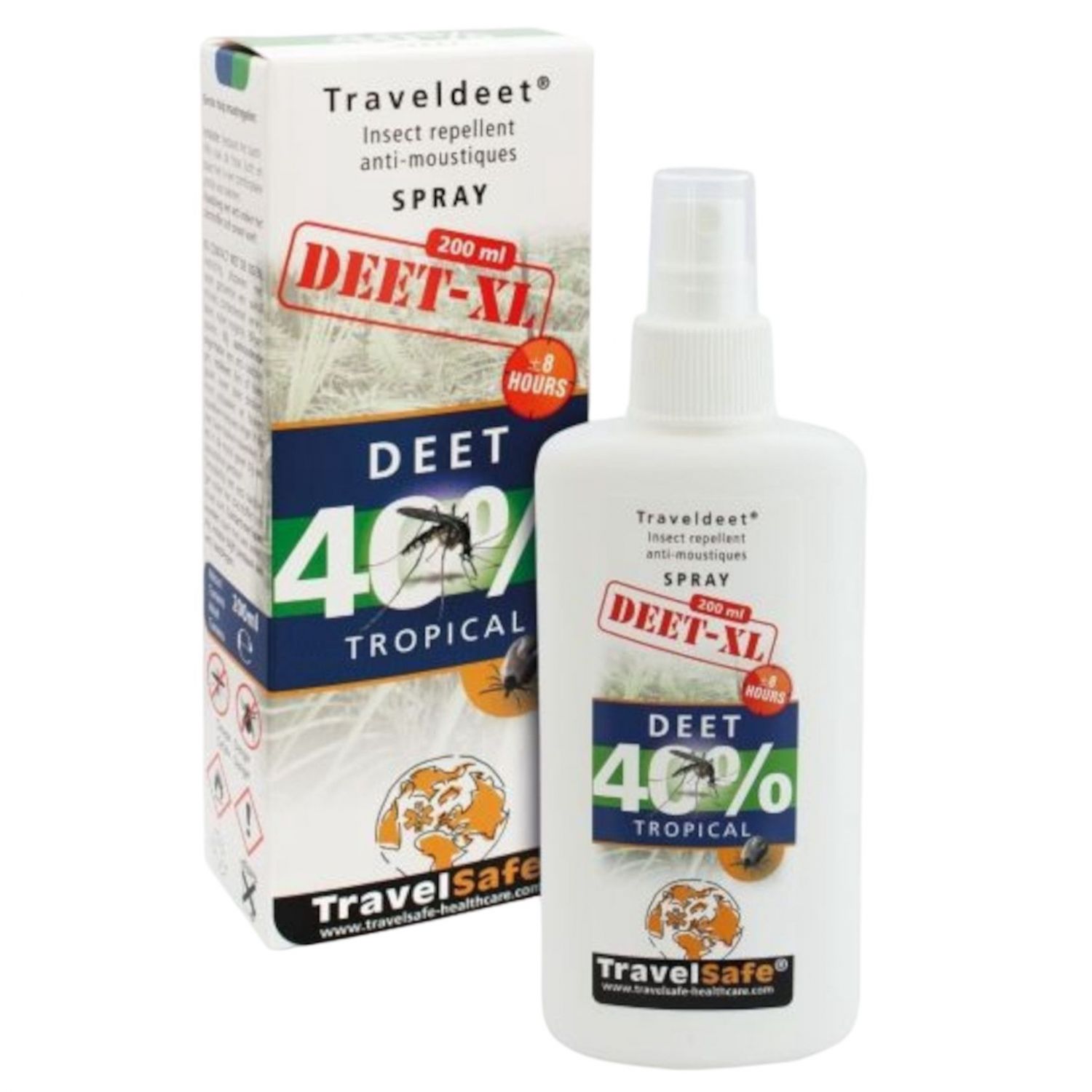 TravelSafe TravelDEET Myggespray 40%, XL, 200 ml. TravelSafe TravelDEET Myggespray 40%, XL, 200 ml.