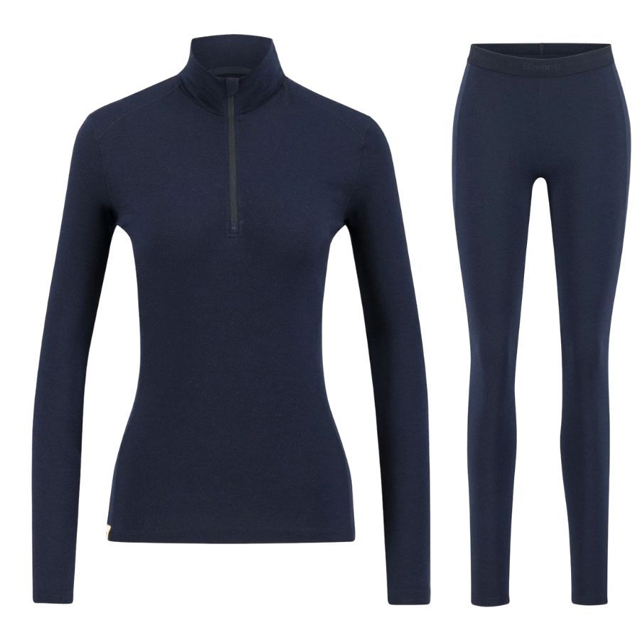 Ulvang Hero Half Zip/Hero Tights skiundertøjssæt, dame, mørkeblå Ulvang Hero Half Zip/Hero Tights skiundertøjssæt, dame, mørkeblå