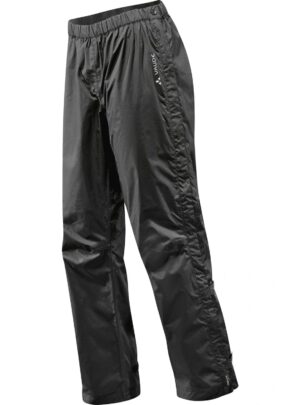 Vaude Fluid Full-Zip Pants S/S, regnbukser, dame, sort