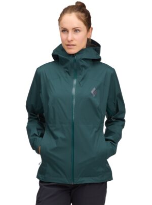Black Diamond Fineline Stretch Shell Jacket Dame S Grøn Skaljakker