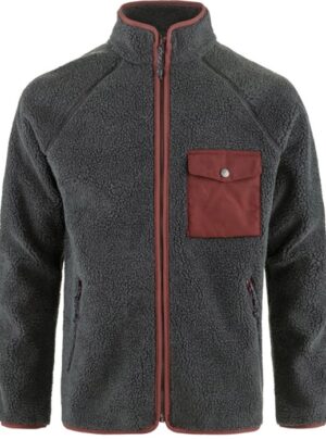 Fjällräven Vardag Pile Fleece Herre / Mænd-dark grey / maroon-2XL - Fleecejakker