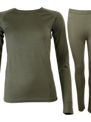 Helios Merino One skiundertøjssæt, dame, grøn