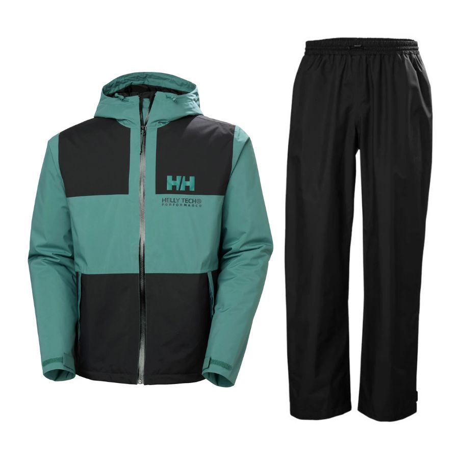 Helly Hansen Ace Regnsæt, herre, grøn/sort Helly Hansen Ace Regnsæt, herre, grøn/sort
