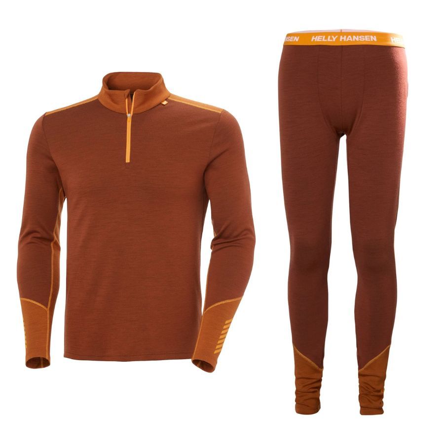 Helly Hansen Lifa Merino Midweight 1/2 Zip Sæt, herre, brun Helly Hansen Lifa Merino Midweight 1/2 Zip Sæt, herre, brun