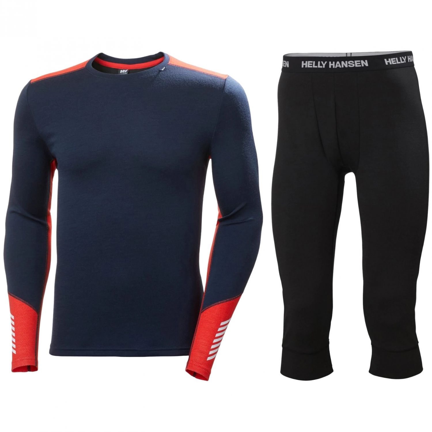 Helly Hansen Lifa Merino Midweight Crew, 3/4 Pant Set, herre, navy/sort Helly Hansen Lifa Merino Midweight Crew, 3/4 Pant Set, herre, navy/sort