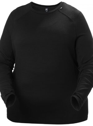 Helly Hansen Lifa Merino Midweight Crew Plus, dame, sort