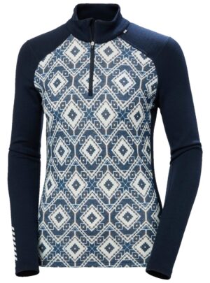 Helly Hansen Lifa Merino Midweight Graphic 1/2 Zip, dame, navy