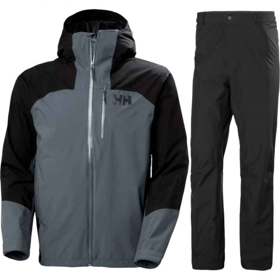 Helly Hansen Loke 2L skaljakke + skalbukser, herre, alpine frost/sort Helly Hansen Loke 2L skaljakke + skalbukser, herre, alpine frost/sort
