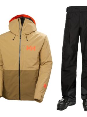 Helly Hansen Powderface Skisæt, herre, beige/sort