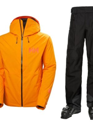 Helly Hansen Powderface Skisæt, herre, orange/sort