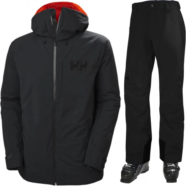 Helly Hansen Powderface/Legendary skisæt, Herre, sort Helly Hansen Powderface/Legendary skisæt, Herre, sort