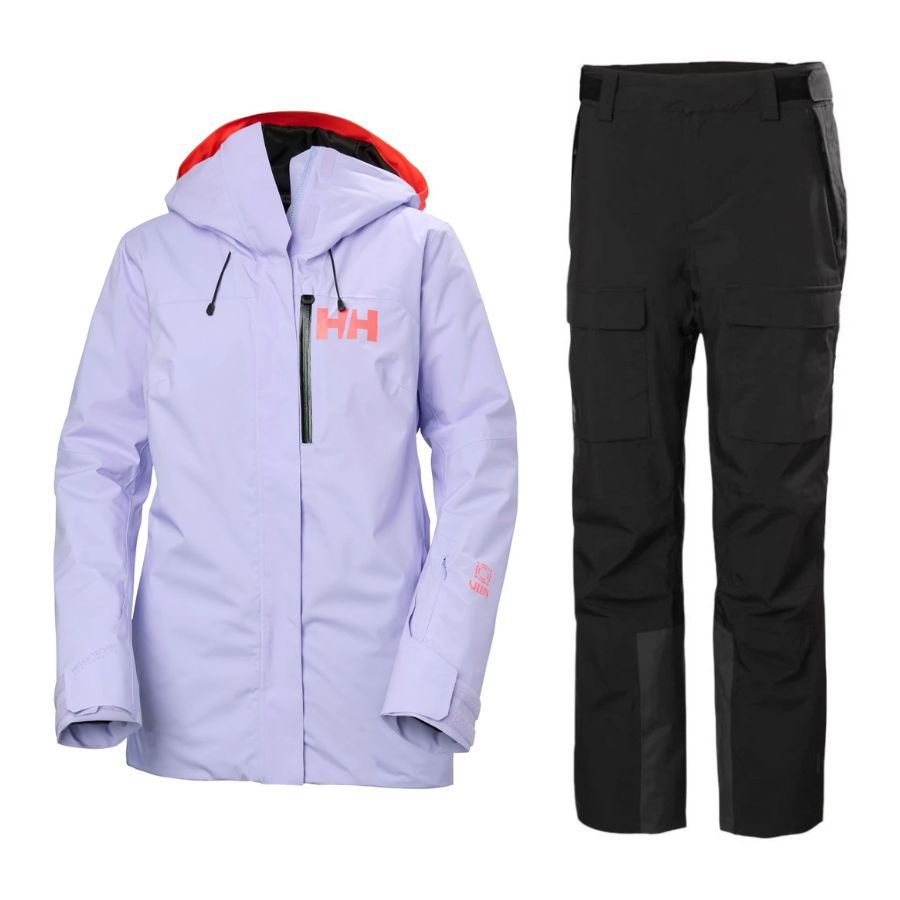 Helly Hansen Powshot Skisæt, dame, lilla/sort Helly Hansen Powshot Skisæt, dame, lilla/sort