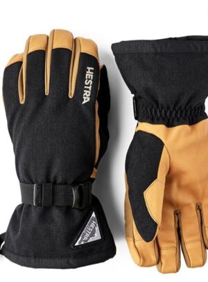 Hestra Powder Gauntlet - 5 Finger, Black / Natural Brown