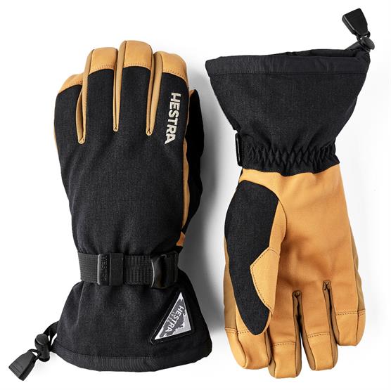 Hestra Powder Gauntlet - 5 Finger, Black / Natural Brown Hestra Powder Gauntlet - 5 Finger, Black / Natural Brown