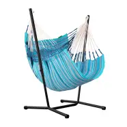 LA SIESTA Fiji Organic Hammock Chair with Stand - Azure - Hængekøje