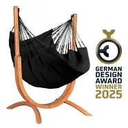 LA SIESTA Udine Organic Hammock Chair with Stand - Onyx - Hængekøje