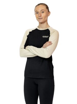 Liiteguard Merino Hybrid Long Sleeve, dame, sort/beige