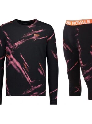 Mons Royale Cascade Merino Base Layer Long Sleeve Sæt, herre, airbrush