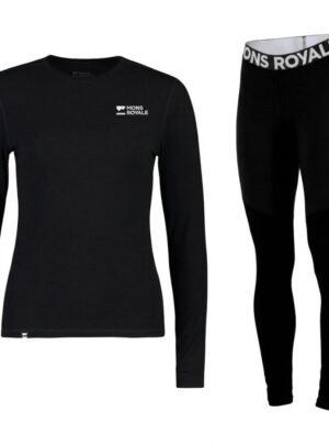 Mons Royale Cascade Merino Base Layer Sæt, dame, sort