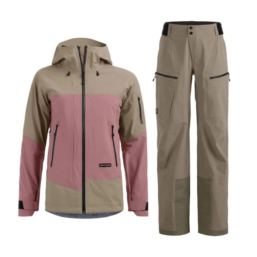 Ortovox Ortler Gore-Tex Skisæt, dame, pink/brun Ortovox Ortler Gore-Tex Skisæt, dame, pink/brun