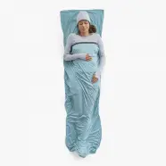 Sea To Summit Comfort Blend Sleeping Bag Liner - Rectangular W/ Pillow Sleeve Aqua Sea Blue - Lagenpose