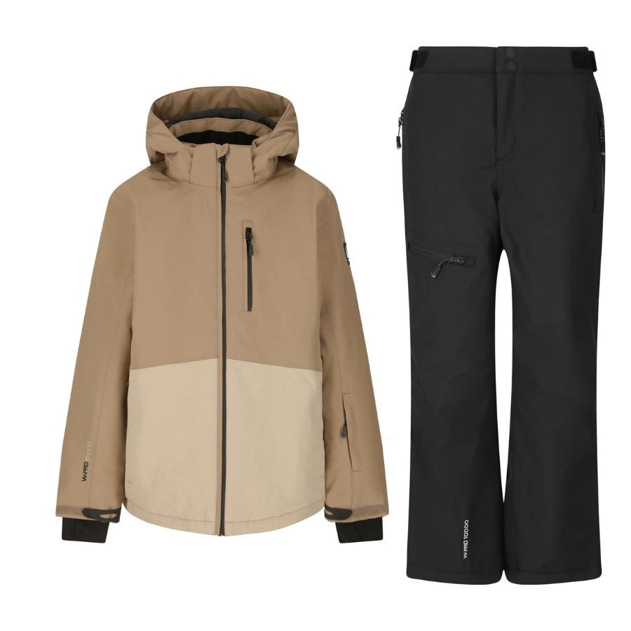 Whistler Drizzle/Rossburg regnsæt, junior, beige/sort Whistler Drizzle/Rossburg regnsæt, junior, beige/sort