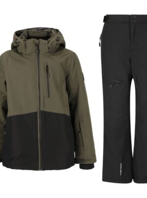 Whistler Drizzle/Rossburg regnsæt, junior, mørkegrøn/sort