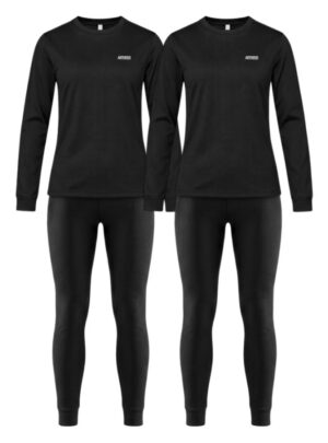Accezzi Baselayer, skiundertøj, 2 sæt, dame, sort