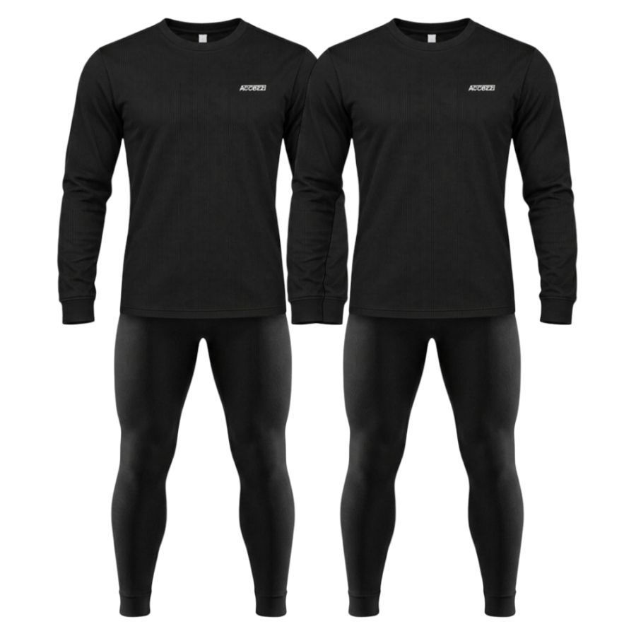 Accezzi Baselayer, skiundertøj, 2 sæt, herre, sort Accezzi Baselayer, skiundertøj, 2 sæt, herre, sort